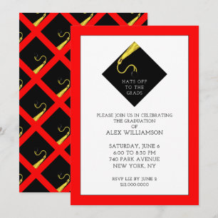 Red Graduation Party Invitations