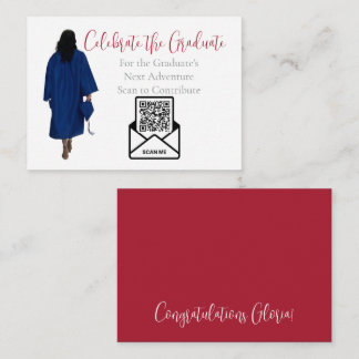 Red Graduation QR Code Insert Card | Fund Grad