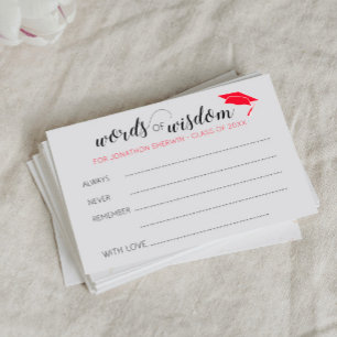 Red Graduation Words of Wisdom Advice for Graduate