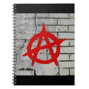 Red Graffiti Anarchy Symbol Notebook