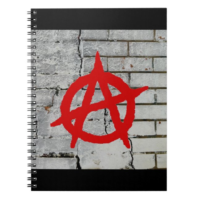 Red Graffiti Anarchy Symbol Notebook (Front)