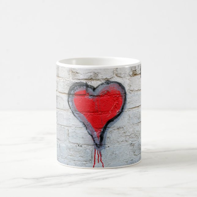 Red graffiti heart coffee mug (Center)