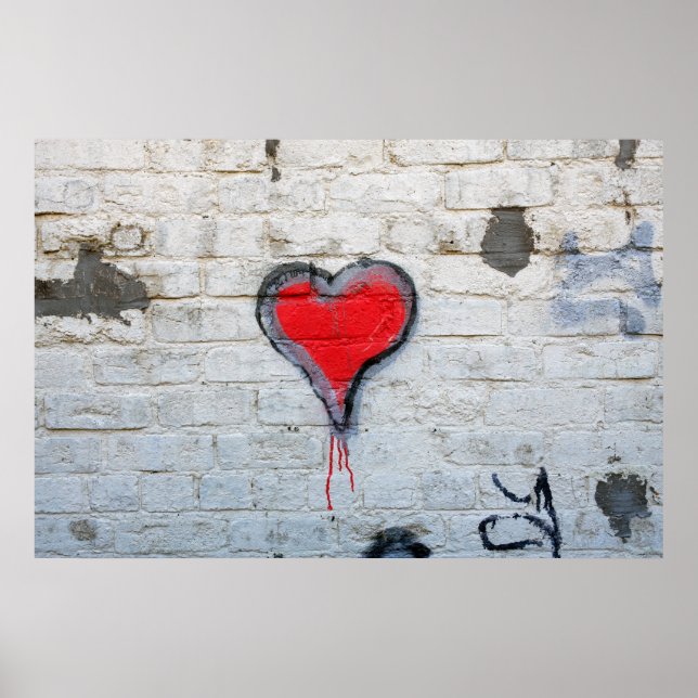 Red graffiti heart poster (Front)