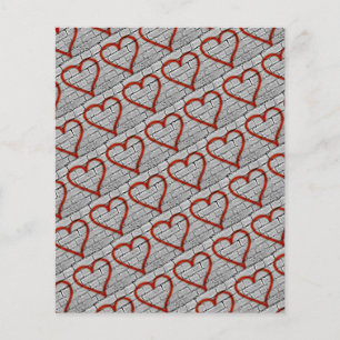 Red Graffiti Hearts Scrapbook Paper
