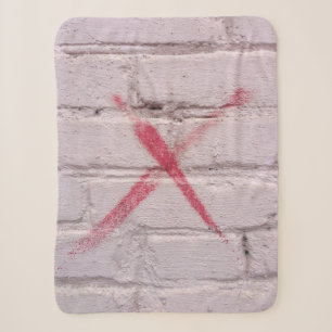 Red graffiti sherpa blanket