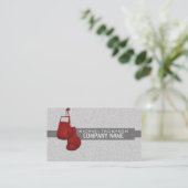 Red Grained Boxing Gloves, Boxer, Boxing Trainer Business Card (Standing Front)