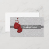Red Grained Boxing Gloves, Boxer, Boxing Trainer Business Card (Front/Back)
