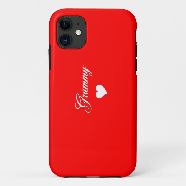 Red Grammy With Heart Case-Mate iPhone Case (Back)
