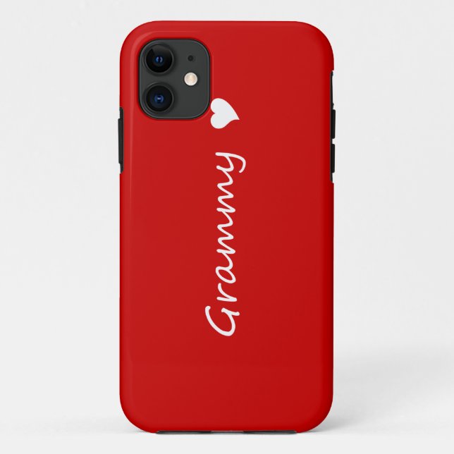 Red Grammy With Heart Case-Mate iPhone Case (Back)
