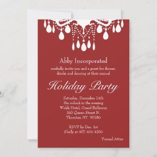 Red Grand Ballroom Holiday Invitation