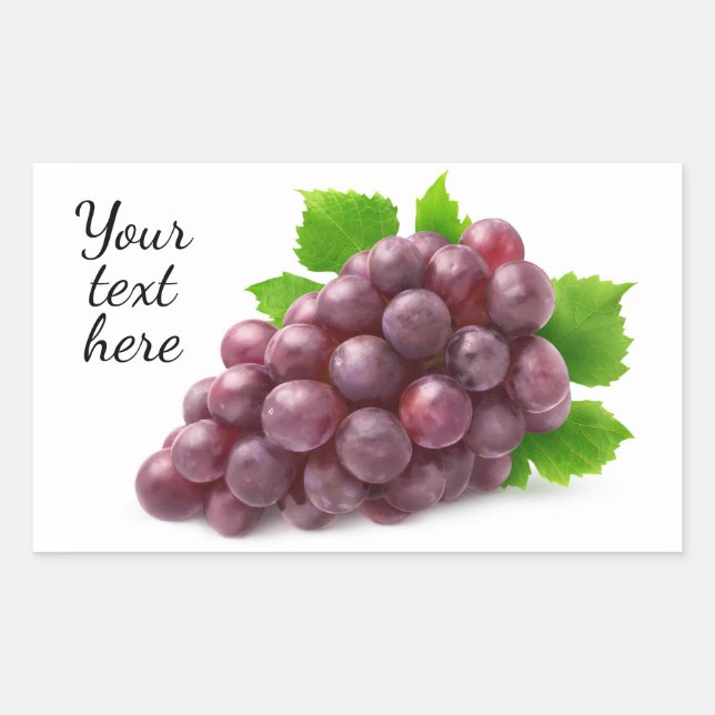 Red grape rectangular sticker (Front)