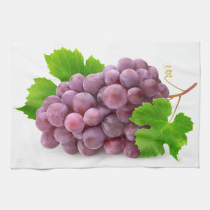 Red grape tea towel