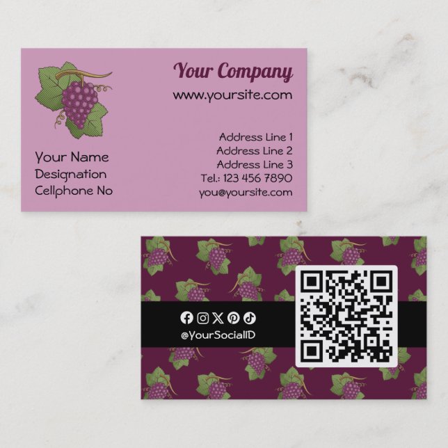 Red Grapes Business Card (Front/Back)