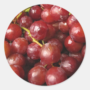 Red Grapes Classic Round Sticker