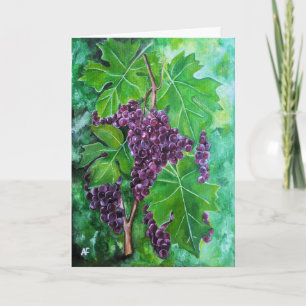 Red Grapes on an August Vine by Alfred Fox Card