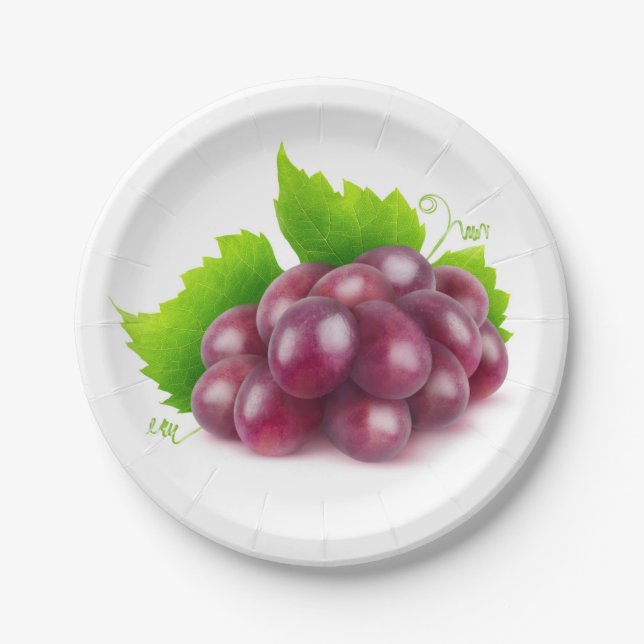 Red grapes paper plate (Front)