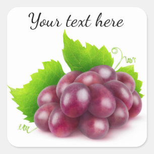Red grapes square sticker