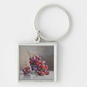 Red Grapes Still Life - from Original Oil Painting Key Ring