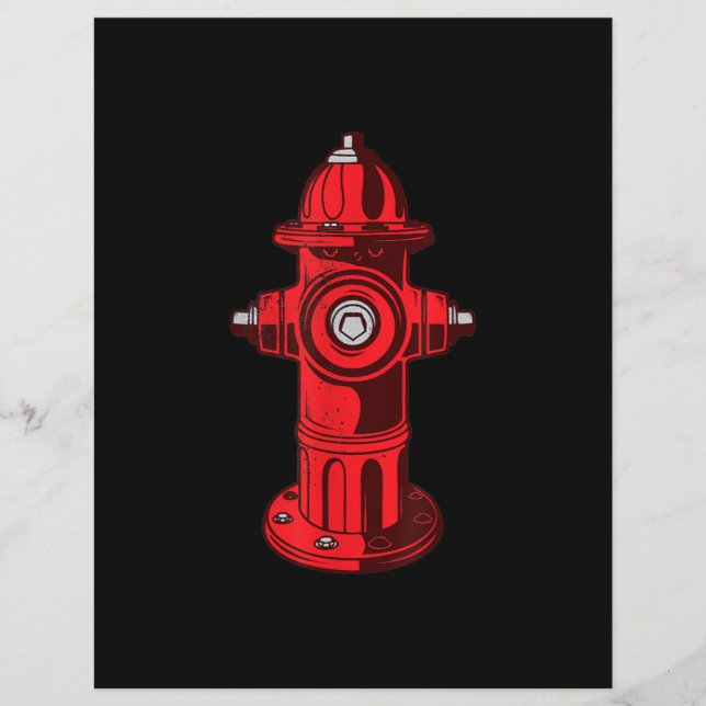 Red Graphic Fire Hydrant Firefighter Work Gifts (Front)
