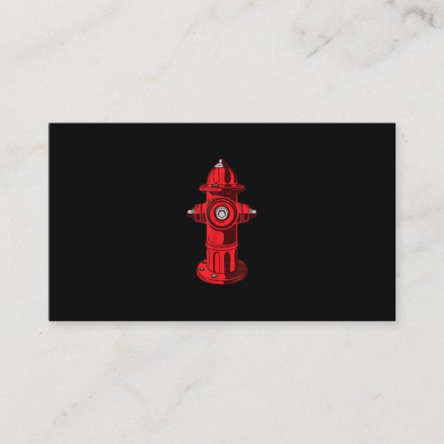 Red Graphic Fire Hydrant Firefighter Work Gifts Business Card (Front)