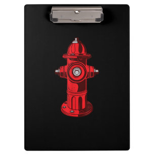 Red Graphic Fire Hydrant Firefighter Work Gifts Clipboard