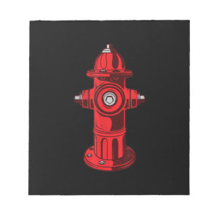 Red Graphic Fire Hydrant Firefighter Work Gifts Notepad