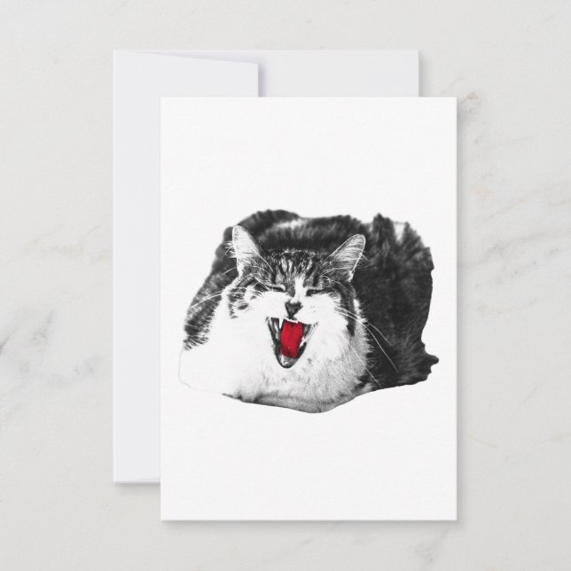 Red Gratitude, Soft Lines Thank You Card (Front)
