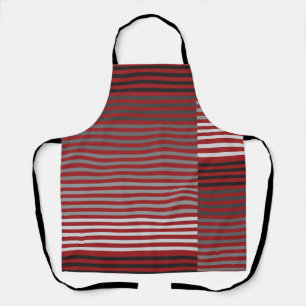 Red, Gray, Black, White Stripes Apron