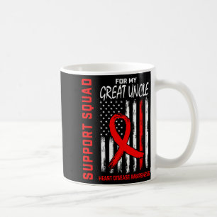 Red Great Uncle Heart Disease Awareness Flag Graph Coffee Mug