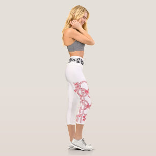 red Greek Capri Leggings