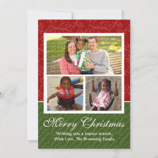 Red & Green 2-Sided Photo Christmas Card