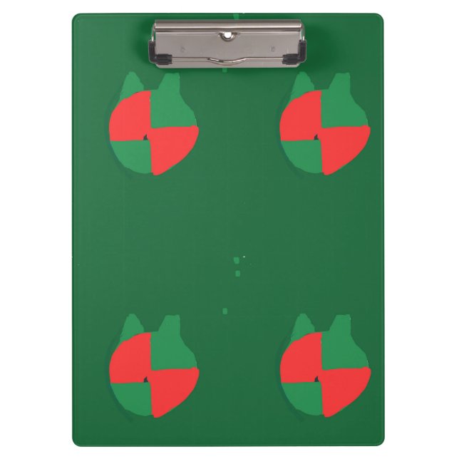 Red Green Abstract Clipboard (Front)