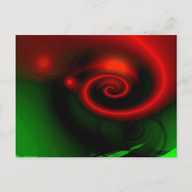Red Green Abstract Painting Postcard (Front)
