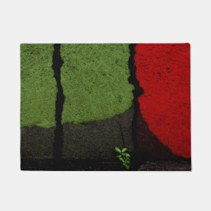 Red & Green Abstract Photograph Cool Unique Doormat