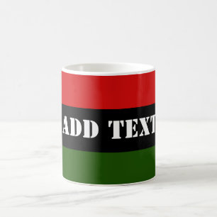 Red, Green and Black Add Text Coffee Mug