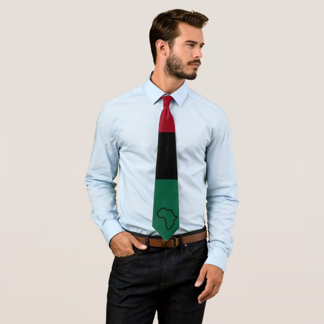  red green and black Pan African Africa Tie (In Situ)