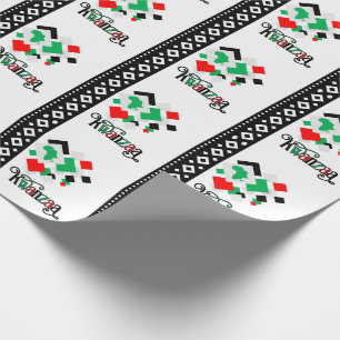 Red Green and Black Tribal Kwanzaa Wrapping Paper