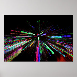Red, green, and blue abstract painting poster