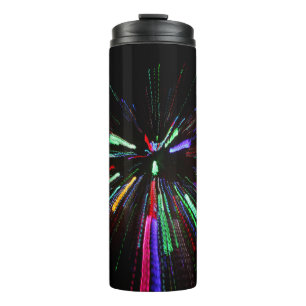 Red, green, and blue abstract painting thermal tumbler