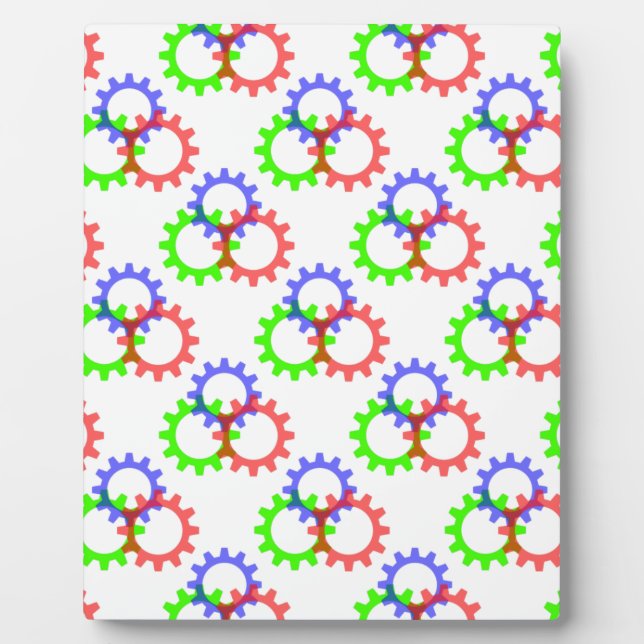 Red, Green and Blue Gears Plaque (Front)