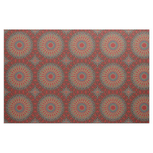 Red, Green and Blue Mandala Small Pattern Fabric