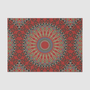 Red, Green and Blue Mandala Tissue Paper