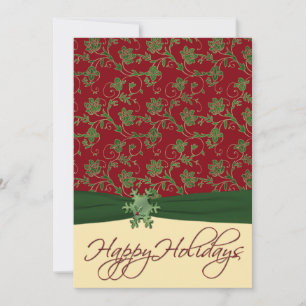 Red, Green, and Cream Christmas Party Invitation