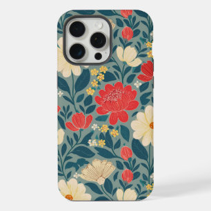 Red, Green, and Cream Floral Chinoiserie iPhone 15 Pro Max Case