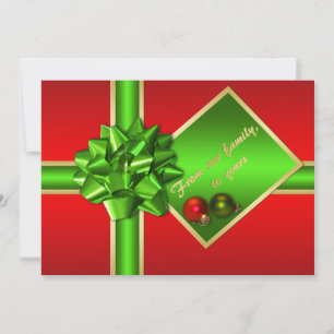 Red, Green, and Gold Christmas Photo Card