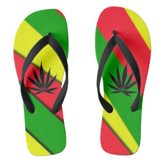 Red, Green and Gold Flip Flops