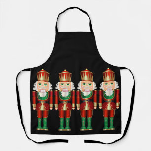 Red Green and Gold Nutcrackers  Apron