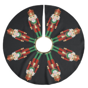 Red Green and Gold Nutcrackers Brushed Polyester Tree Skirt