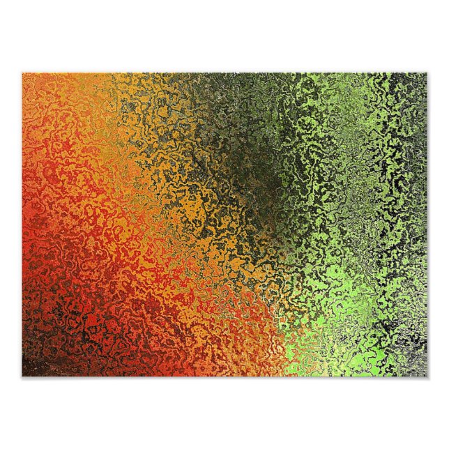 Red Green And Gold Pattern  Photo Print (Front)