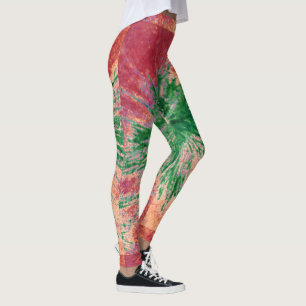 Red, Green and Orange Paint Splatter Leggings